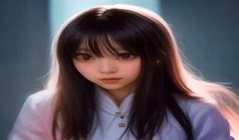 动漫美女被操二次元内容专题封面，画风精细，极客暗色调配色